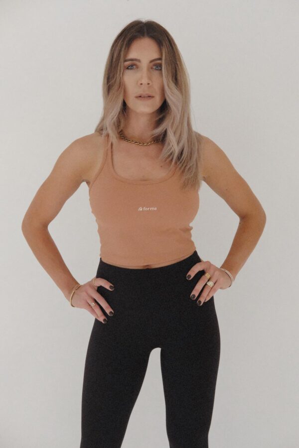 Cyprus Cropped Tank Top - FRENCH CLAY